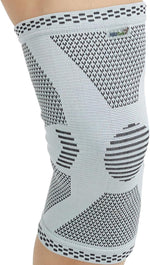 NEOtech Care knee support brace front view showing gray color and size M