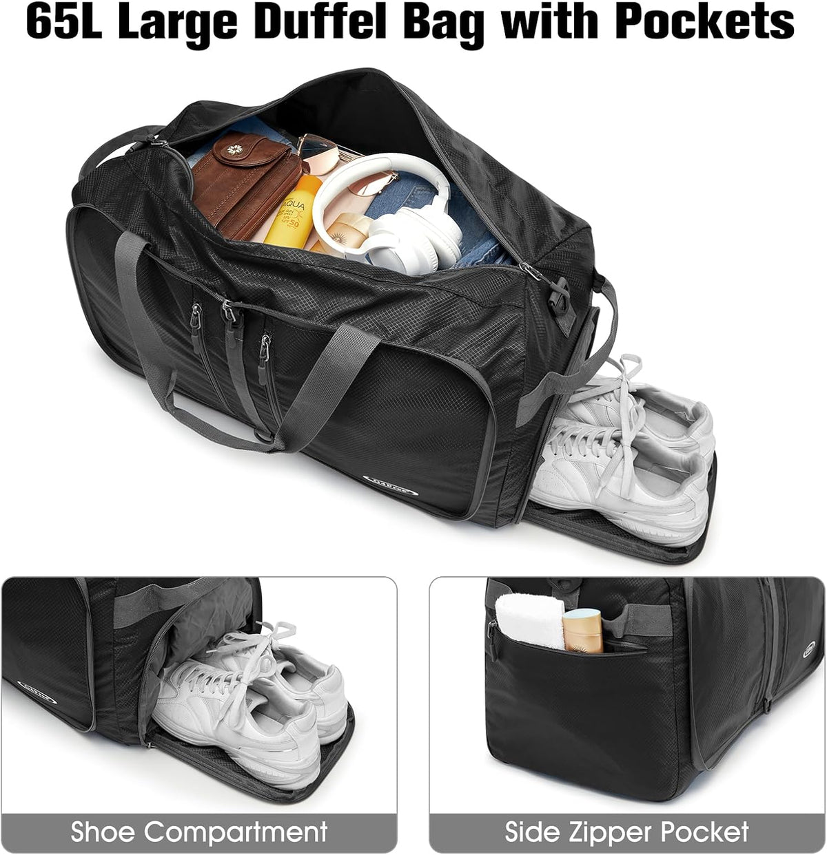 G4Free travel duffle bag showing luggage trolley sleeve on back