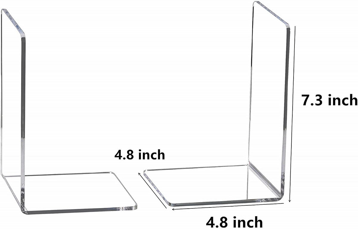 CY craft transparent L shaped book ends holding books