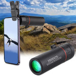 AWSX High Definition Monocular Telescope front view showing compact black body and optical lens.