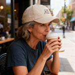 Hanna Roberts cool aunt energy cap inner lining tag detail