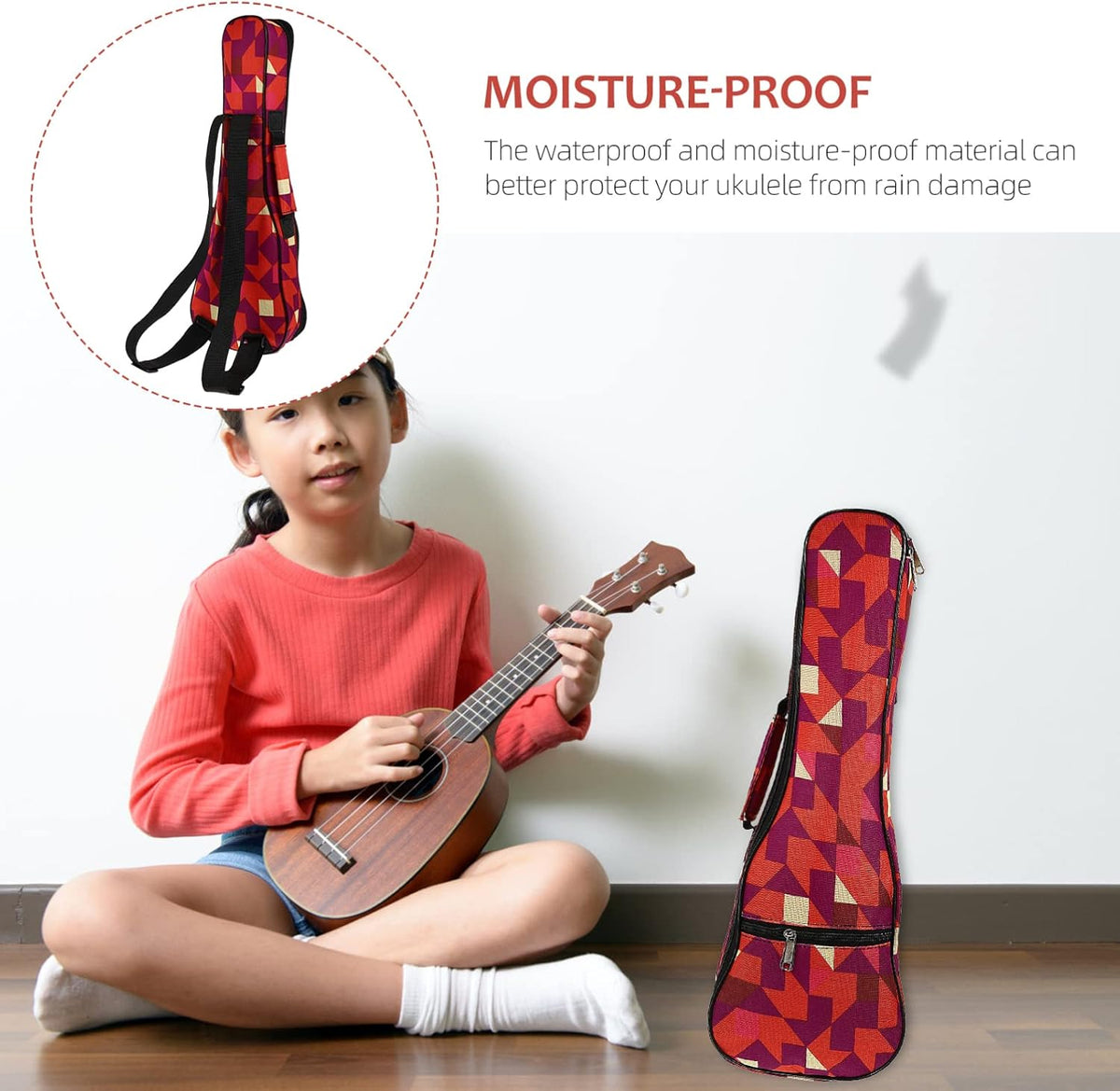 Vaguelly kids ukulele backpack lifestyle angle