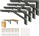 20 Inch Folding Table Hinge, 2Pcs Collapsible Shelf Brackets for Foldable Shelf, Wall Mounted Space-Saving Folding Table Brackets - Image 10
