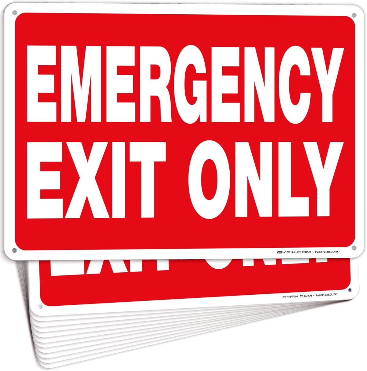 iSYFIX Emergency Exit Only Signs, 10x7 Inch, 10 Pack, Metal Glow | 100% Rust Free .040 Aluminum Signs, Glow in the Dark Laminated, UV, Weather, Scratch, Water & Fade Resistant - Image 15