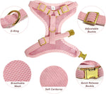 Lwbmg small dog harness with detachable bowtie pink close up