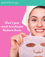 Patchology Good Fight sheet mask pink packet showing active ingredients