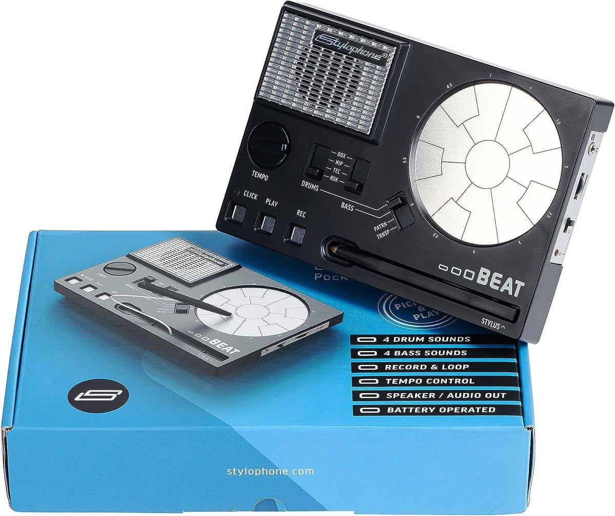 Stylophone Beat stylus and circular touch pad close up