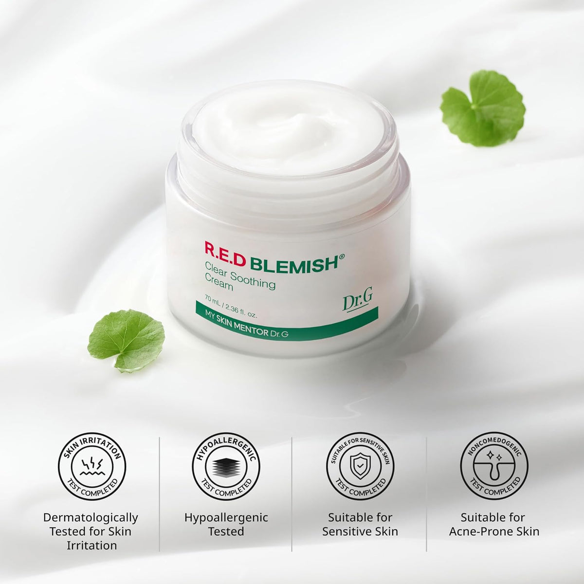 Dr.G Red Blemish Clear Soothing Cream for sensitive skin lifestyle shot