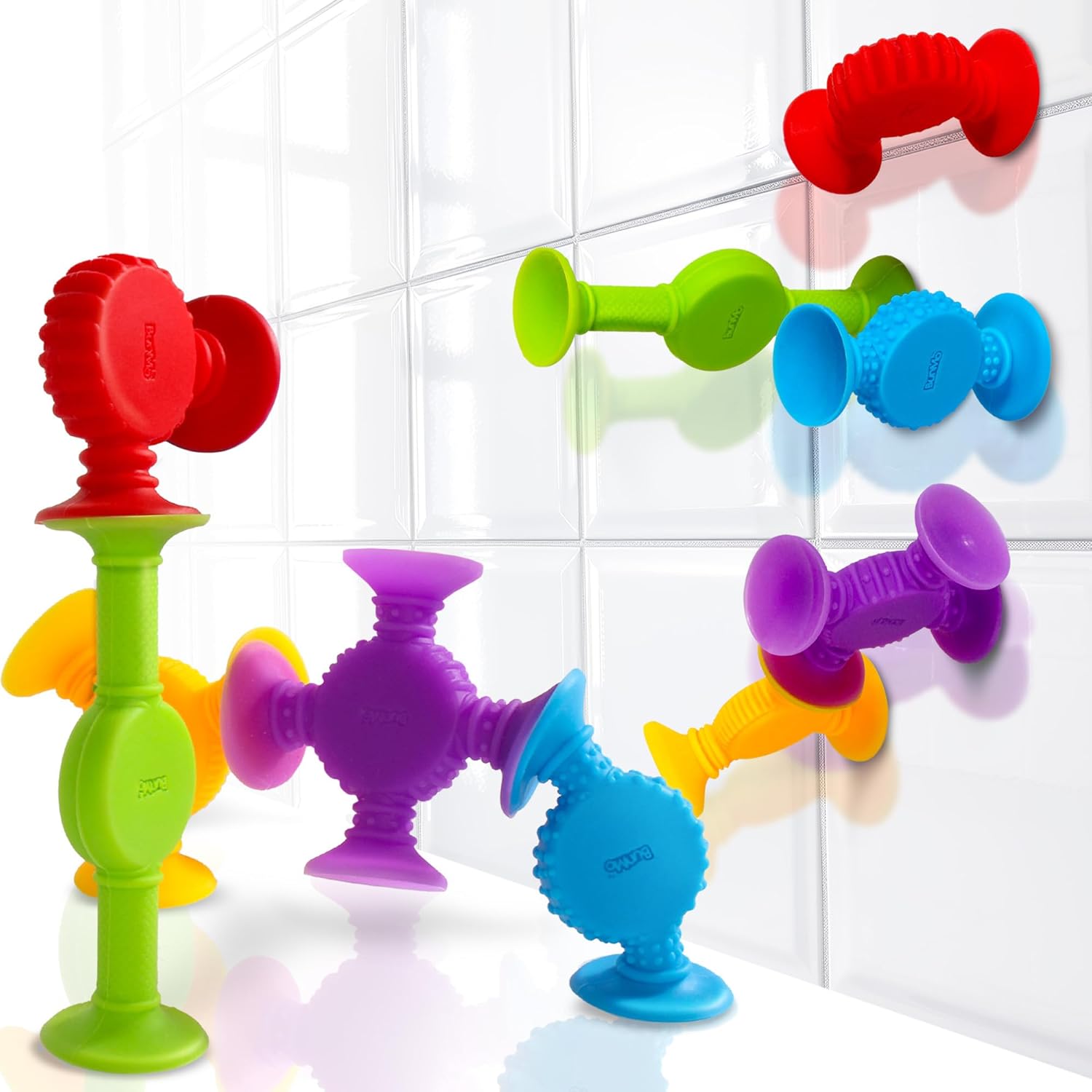 BunMo suction bath toys 10 pack set front view
