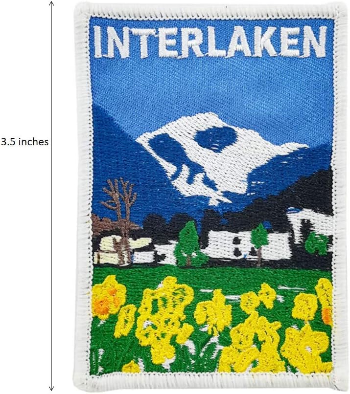Cute-Patch Switzerland Interlaken souvenir patch close up embroidery detail