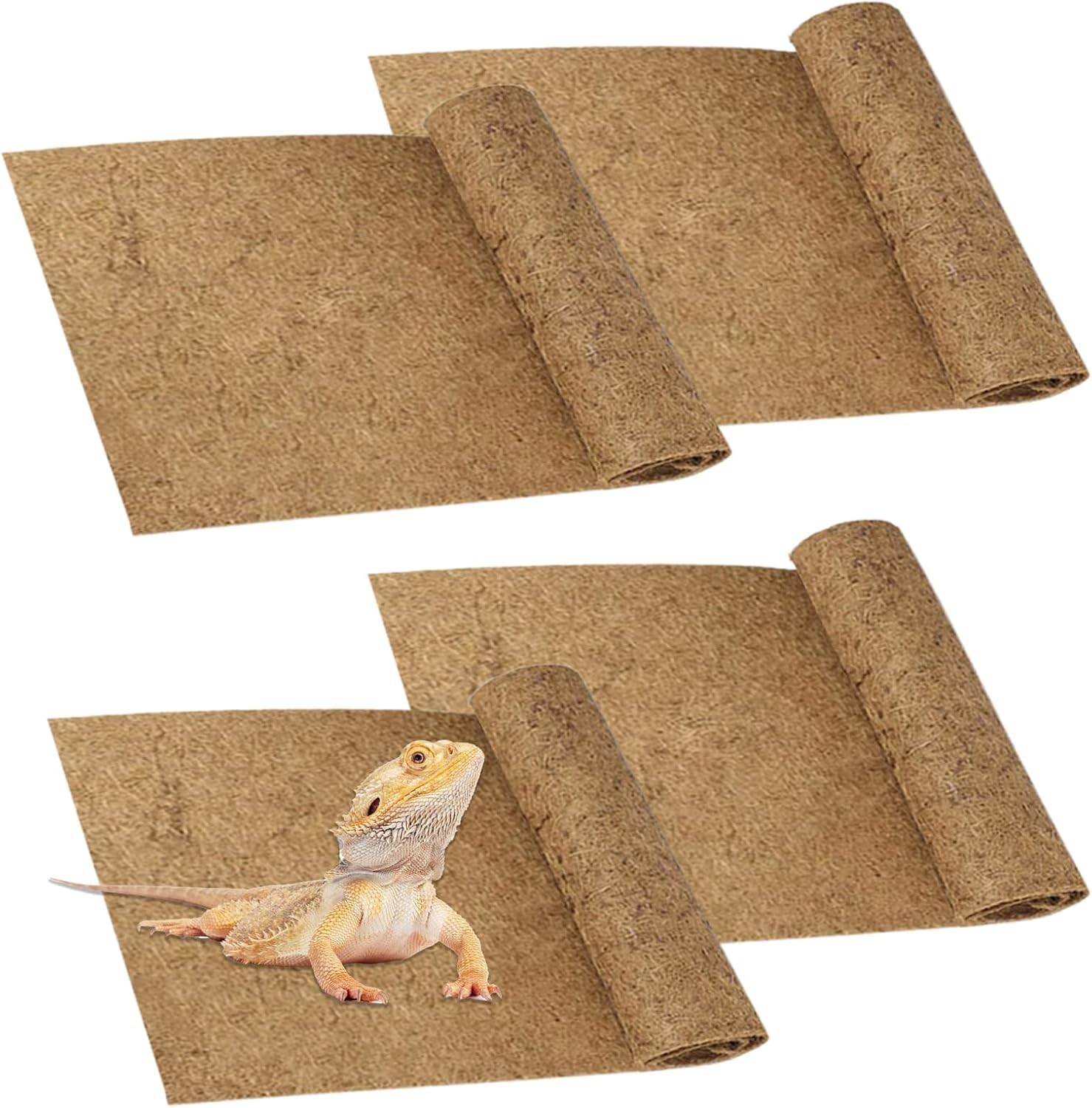 PINVNBY natural coconut fiber reptile carpet front view for terrarium liner bedding