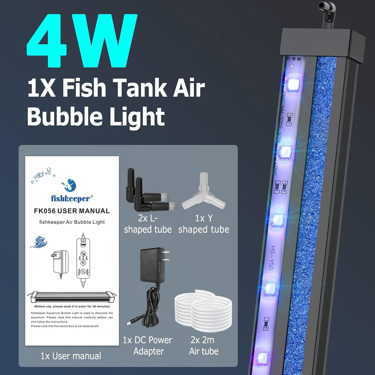 fishkeeper Submersible Fish Tank Light with Air Bubble Hole, for 24"+ Tank - Image 7