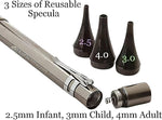 Doctor Mom otoscope displayed with adult and pediatric specula sizes.