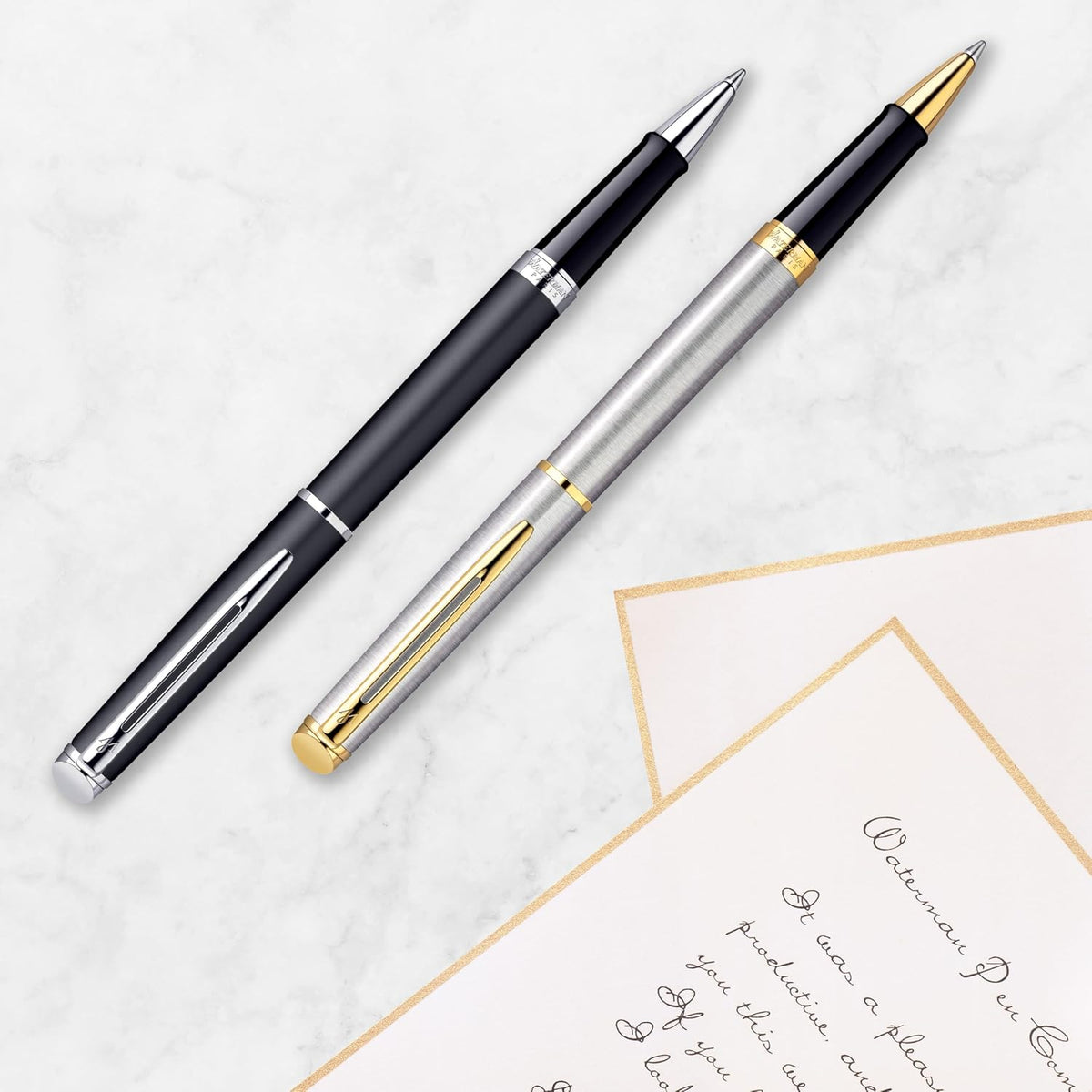 Waterman executive pen cap detail featuring the iconic brand clip.