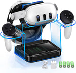 Heylacoolx VR charging dock station front view showing headset stand and battery slots