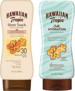 Hawaiian Tropic sunscreen bottle back instructions panel