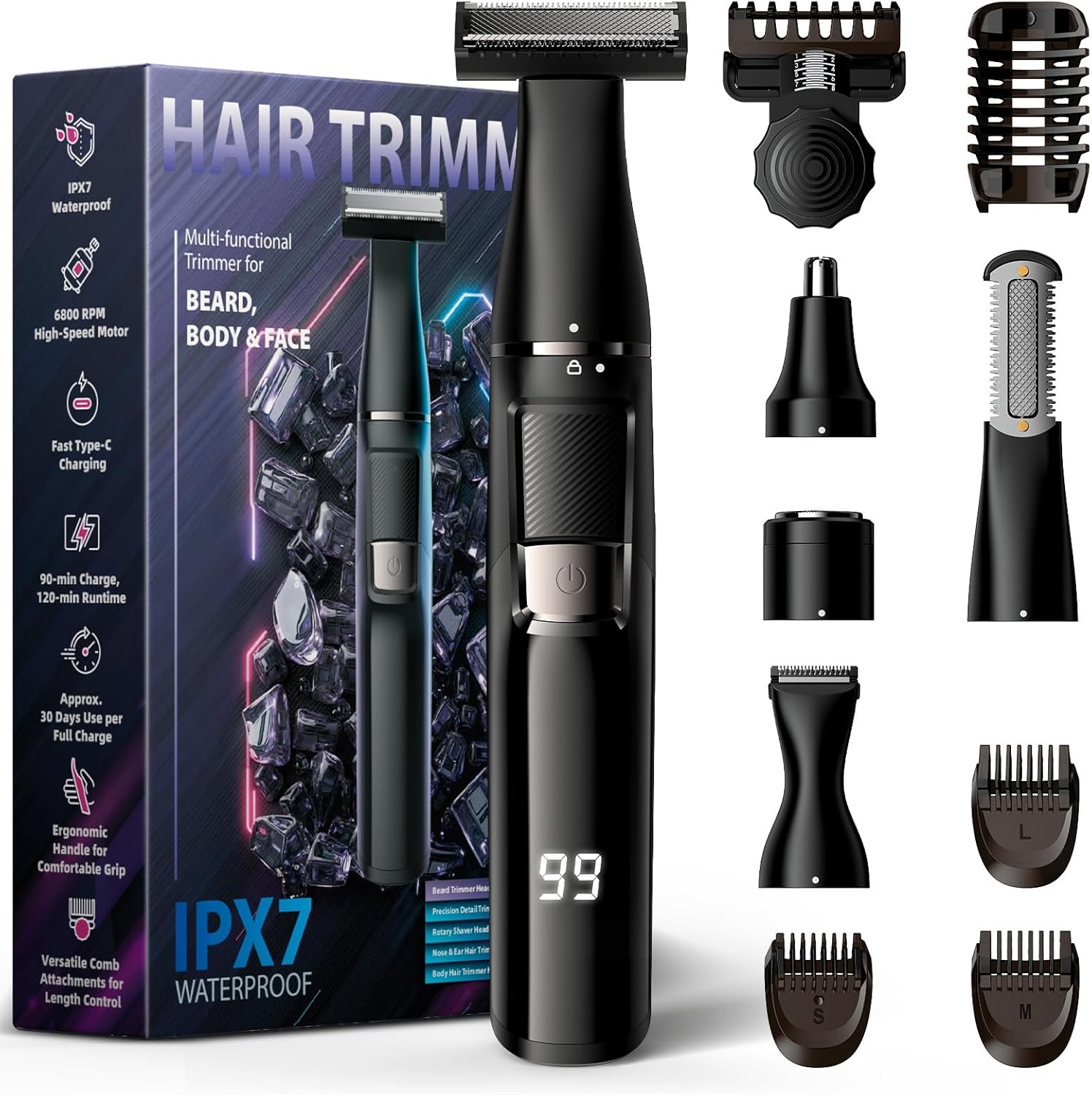 Sybler 5-in-1 electric razor kit front view