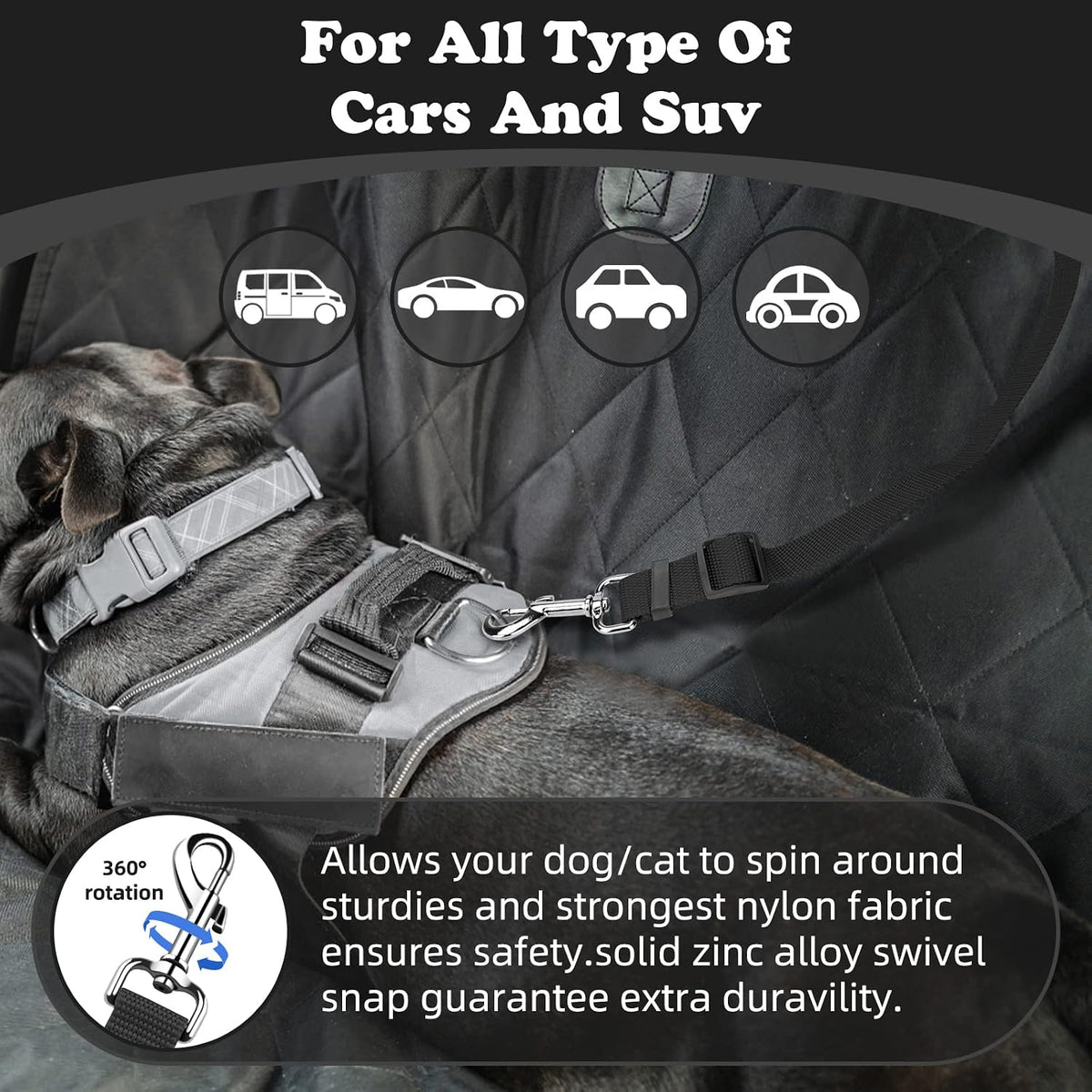 Close up of Bwogue heavy duty pet seat belt buckle