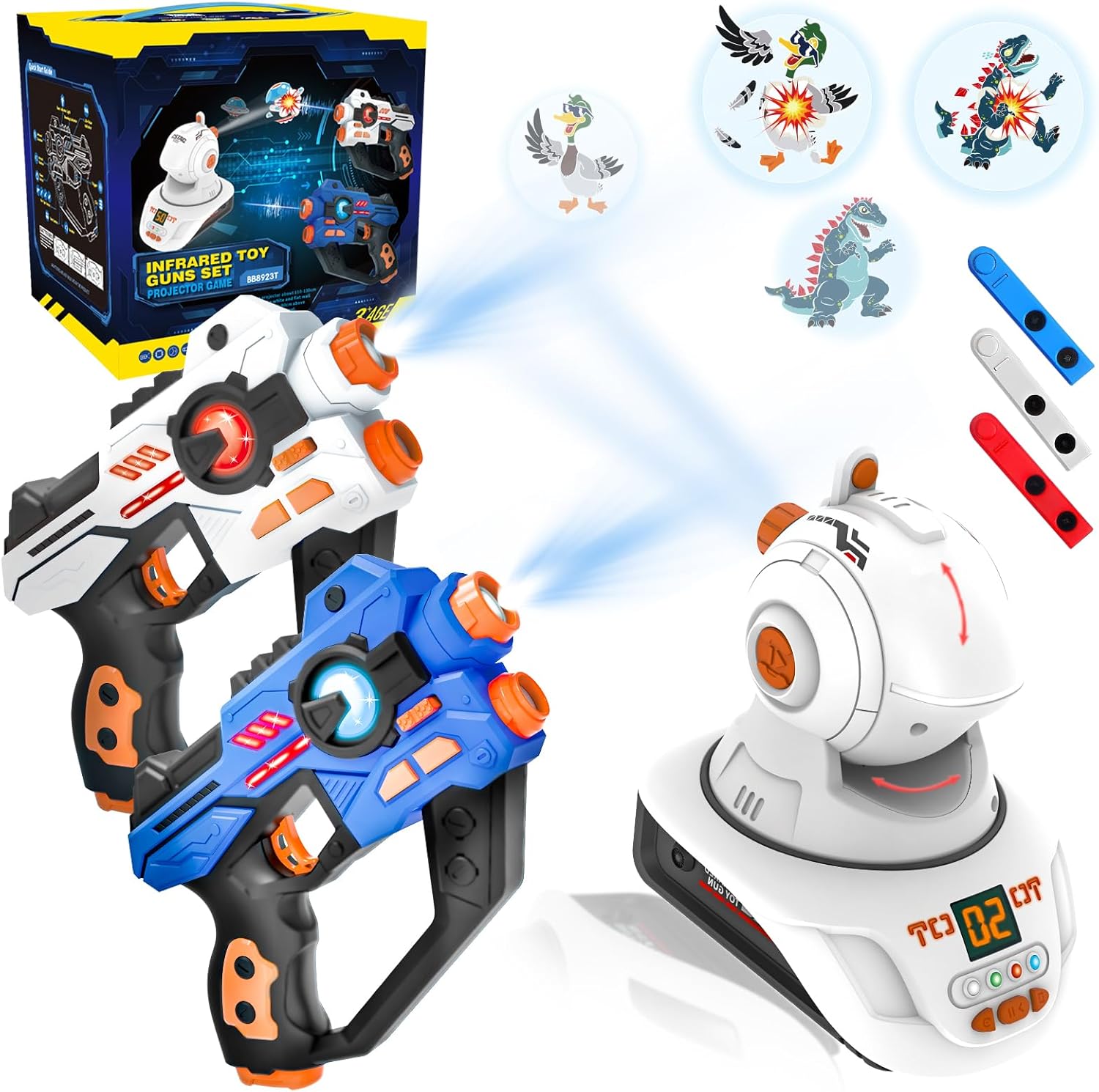 Histoye laser tag guns set with projector front view for home gaming