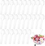 XJMWXHFC clear plastic mini spoons pack front view for catering desserts
