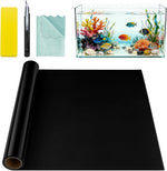 FreeNook Blackout Window Privacy Film and Aquarium Background front packaging view showing the opaque black texture.