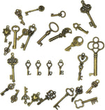 Close-up of ornate antique style key charm details