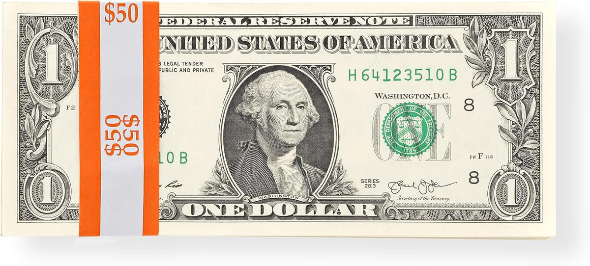 Marsrut cash wrappers organized by denomination color coding