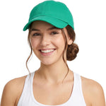 Lvaiz Womens Satin Lined Baseball Cap worn by model outdoor view
