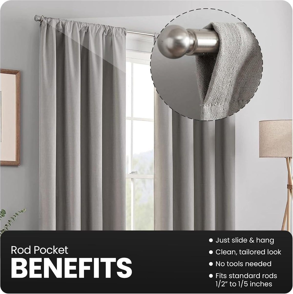Eclipse Kendall thermal curtain hanging on rod