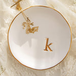 Collective Home monogram letter k trinket dish angled shot