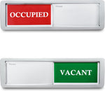 Allinko 7x2 inch magnetic privacy indicator front view in silver