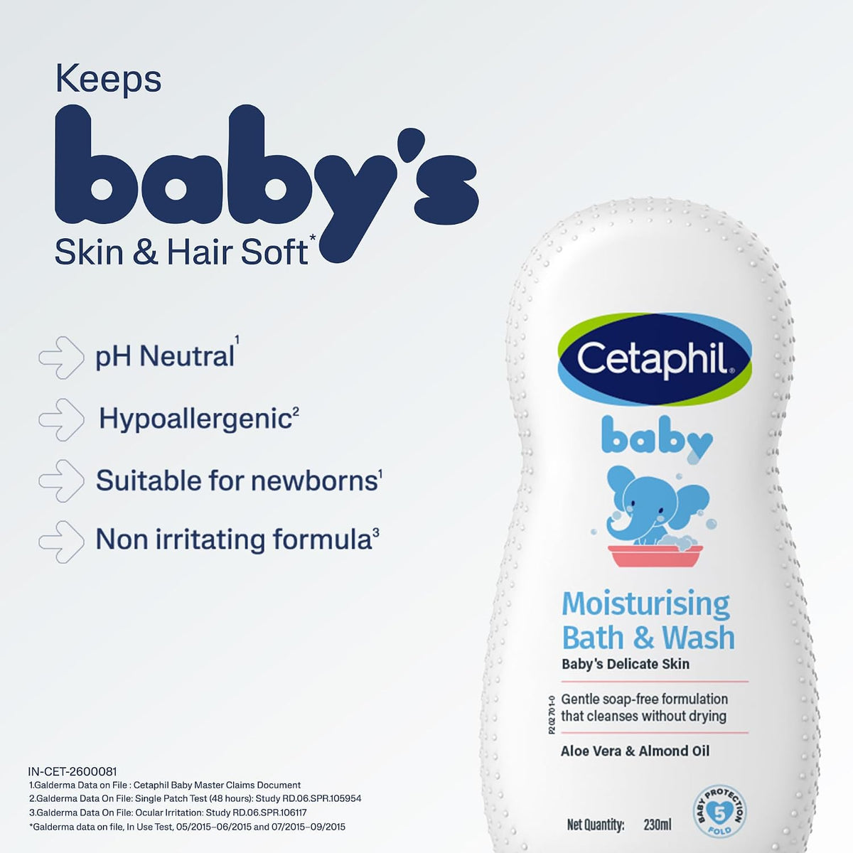 Cetaphil baby wash with aloe vera and almond oil cap