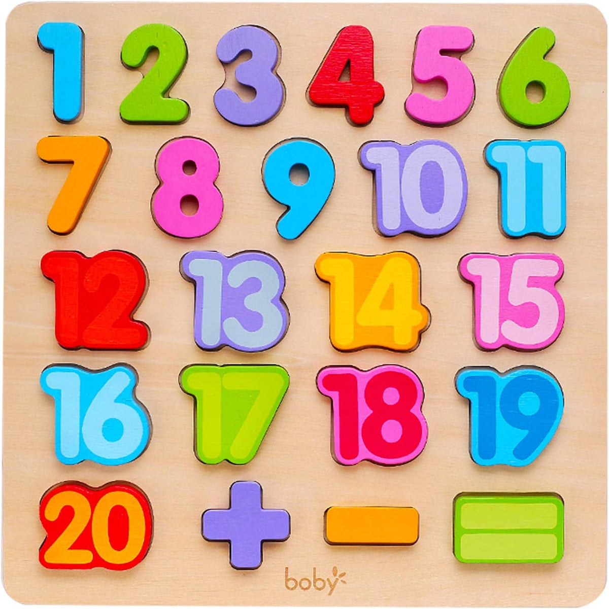 Boby wooden number and alphabet puzzle front view