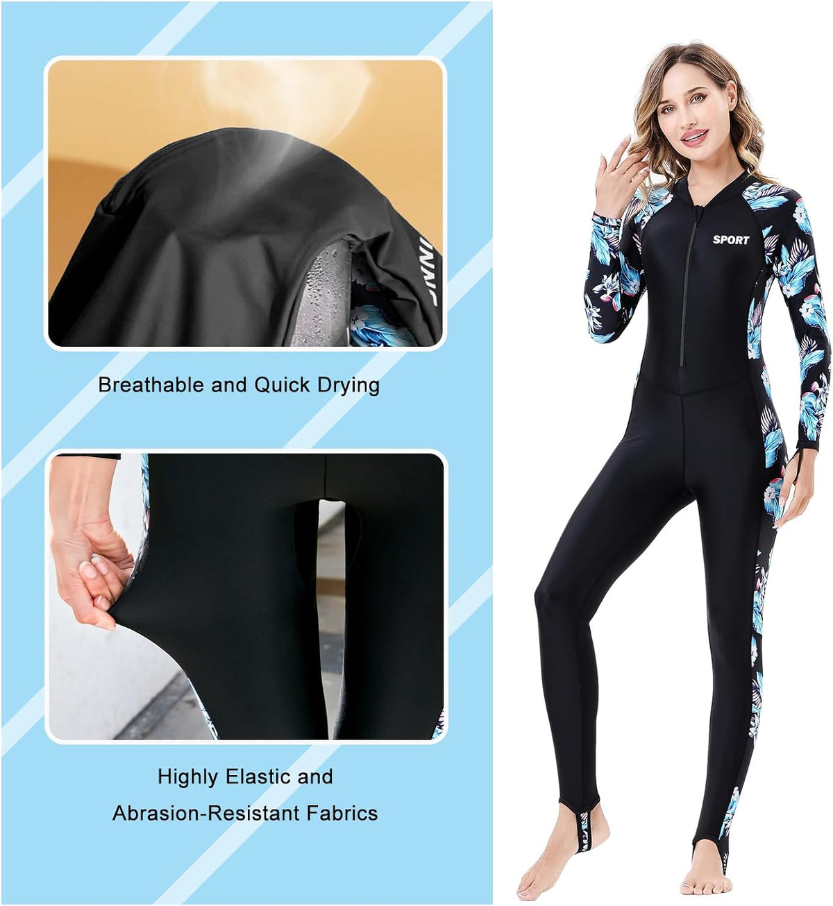Realon UV protection swim suit worn during outdoor water sports
