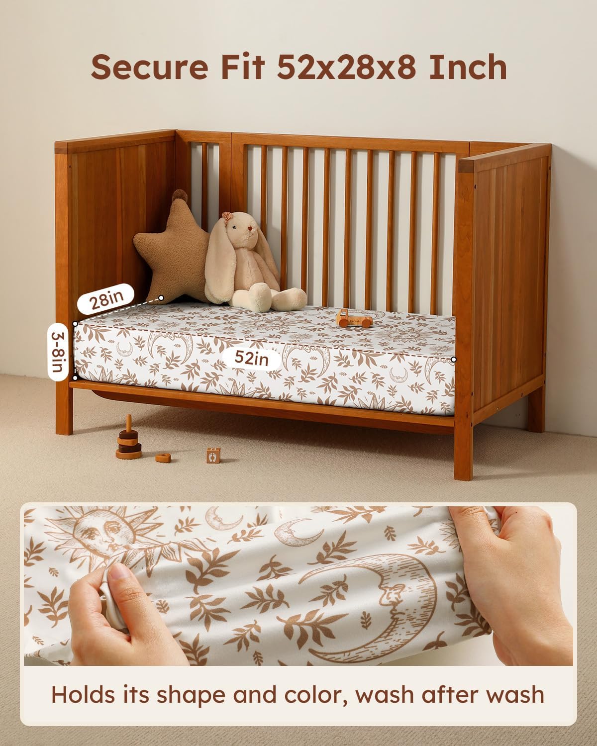 Unnivoll neutral baby sheets wrapped in 3-pack packaging