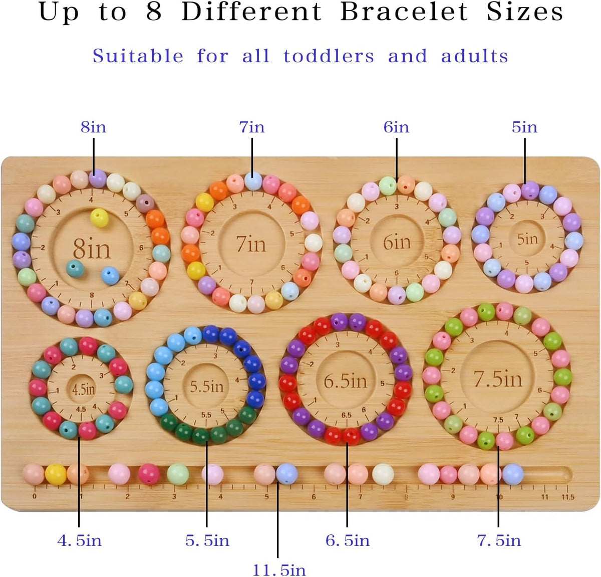 Favonuovy wooden beading tray displaying built-in ruler and sorting slots