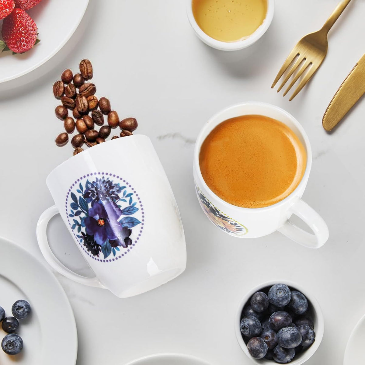 Tlence ceramic coffee mug packaging and full set overview