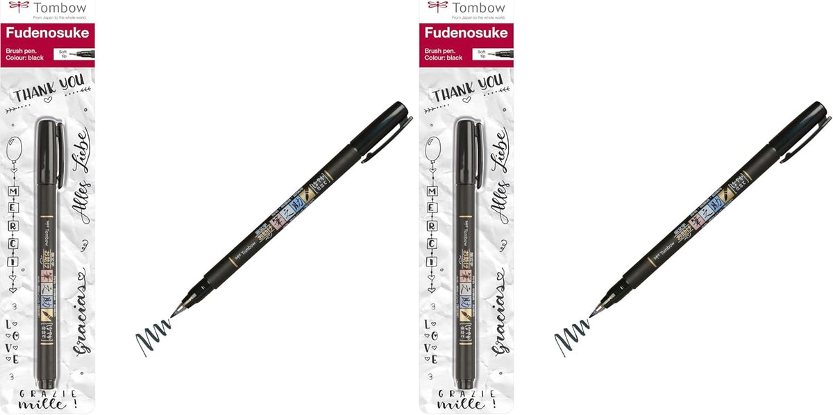 Fudenosuke Brush Pen, Soft Tip, Black - Image 9