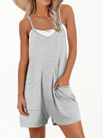 ANRABESS grey spaghetti strap shorts jumpsuit side profile
