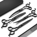 Purple Dragon Dog Grooming Scissors Set - Curved Thinning, Straight, Up & Down Curved Scissors and Comb, 7 Inch Black Shears with Adjustable Screw for Dogs and Cats - Image 9