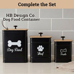 Medium and large dog treat canisters side by side