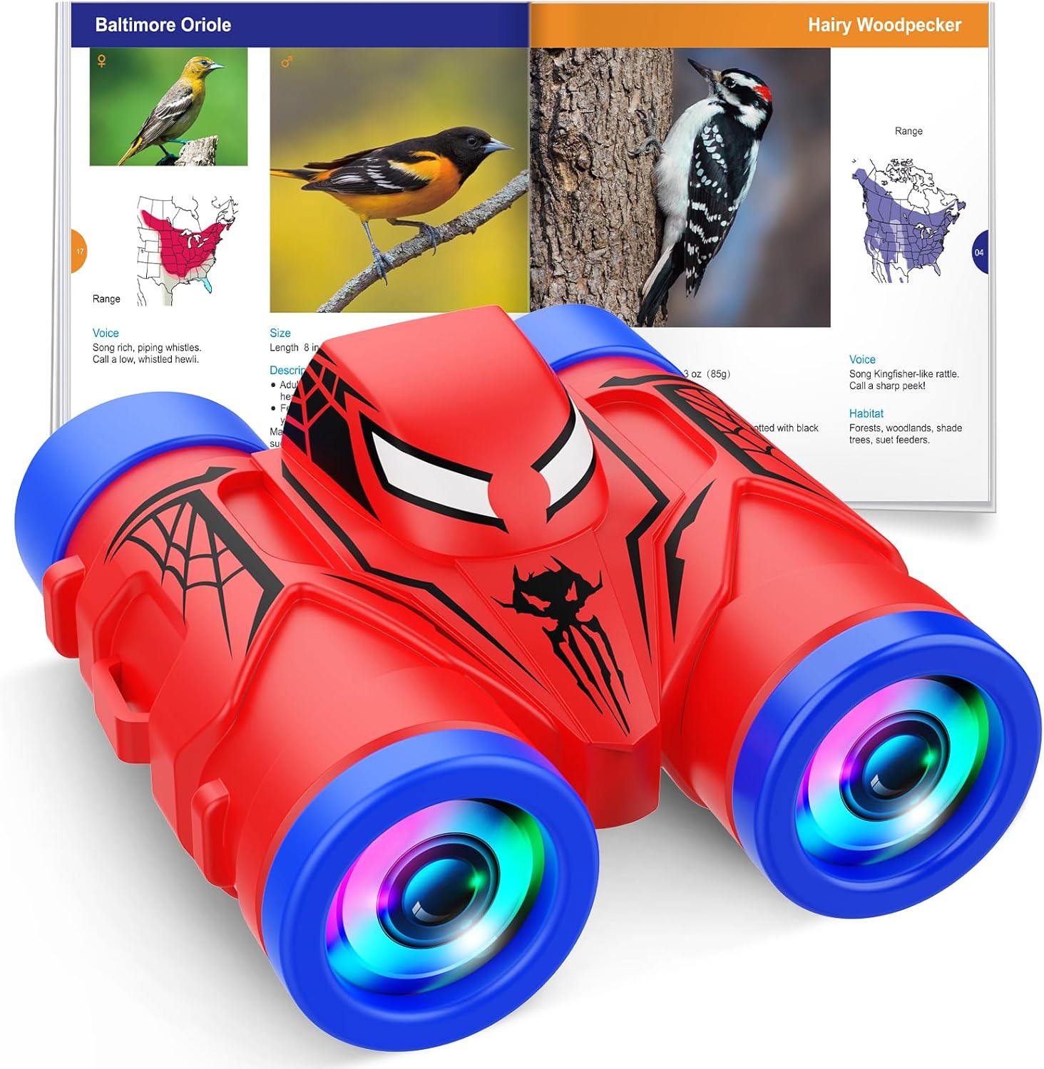 JovialToyz spider themed binoculars for kids front view
