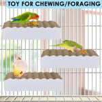 Budgie resting on an authentic imported KATUMO bird perch