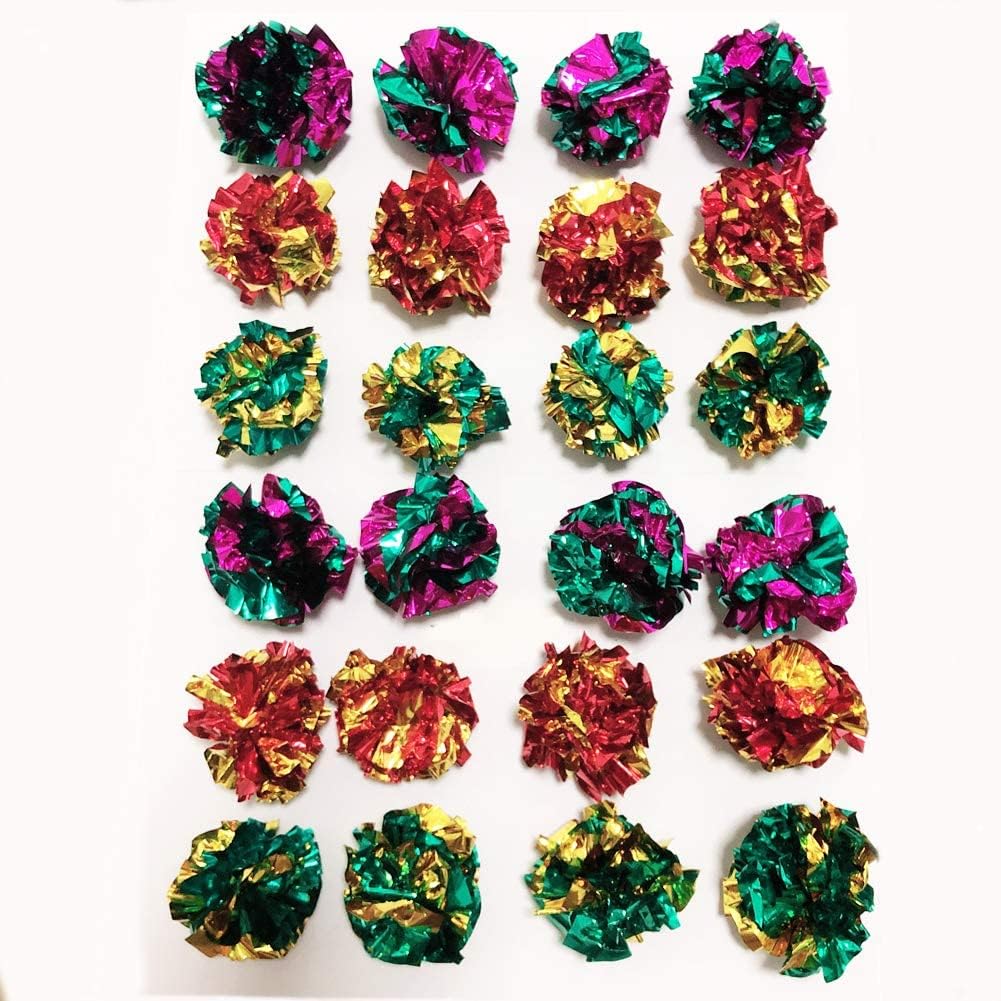 PetFavorites Mylar Crinkle Balls Cat Toys pack interactive pet exercise toys