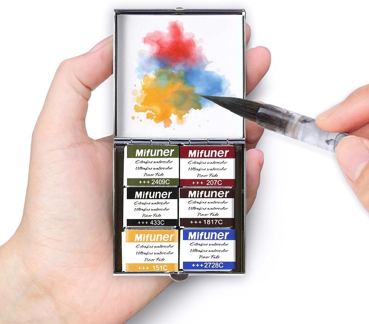 Portable Travel Watercolor Palette, Mini Metal Tin Box,12-Well Empty Tins - Image 14