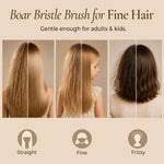 Beauty by Earth bamboo handle hair brush close up