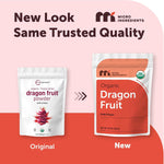 Serving scoop with organic freeze-dried dragon fruit powder