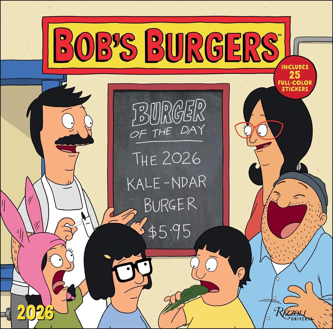 Bob's Burgers 2026 Wall Calendar (Includes Stickers) - Image 1