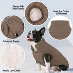 Asenku waterproof dog jacket side profile in coffee color