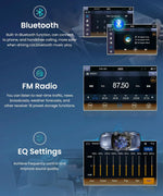 Rimoody touchscreen head unit showing bluetooth and audio settings